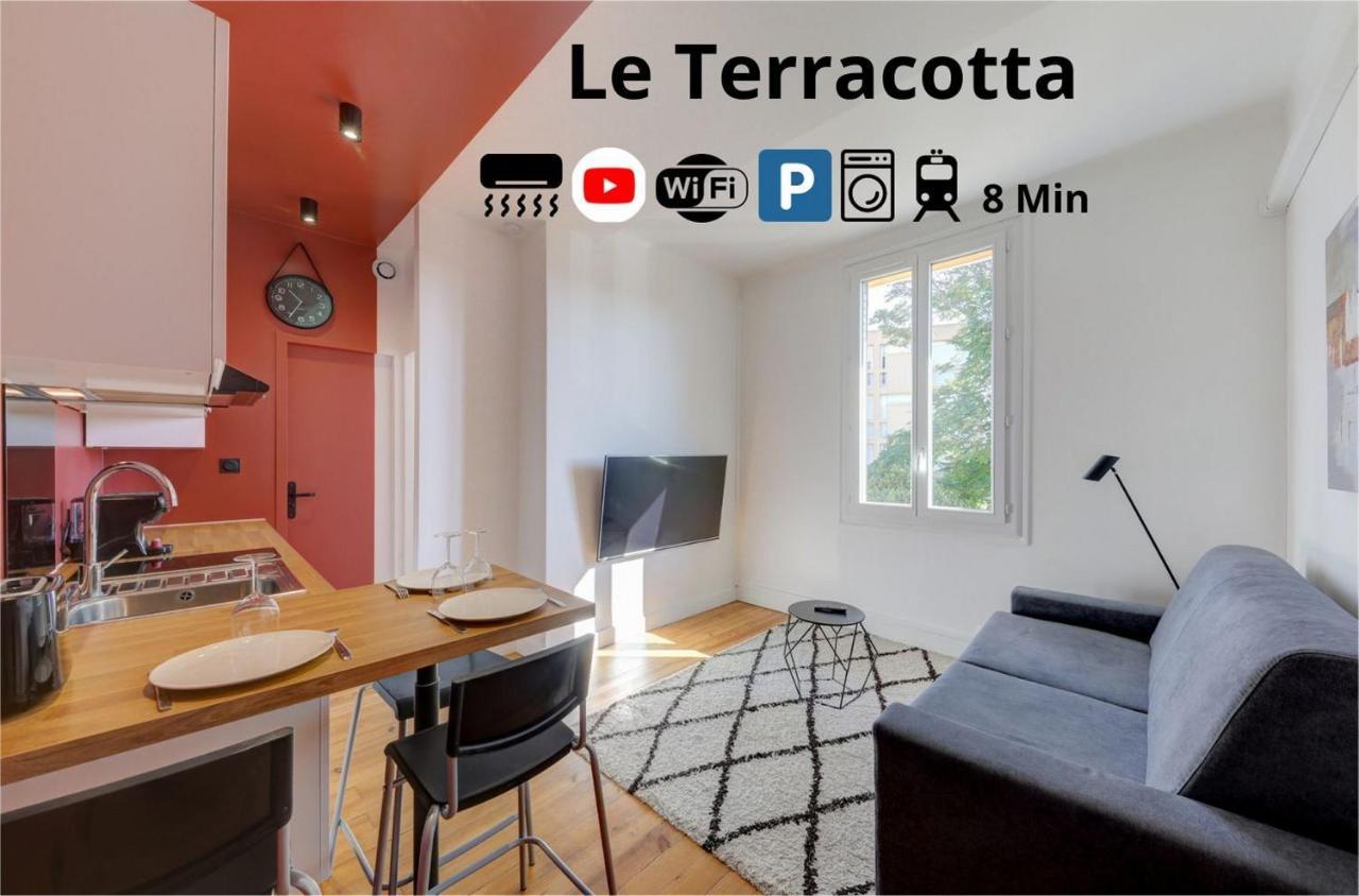 Terracotta-T2-Clim-Parking Gratuit Prive Pierre-Bénite Exterior foto